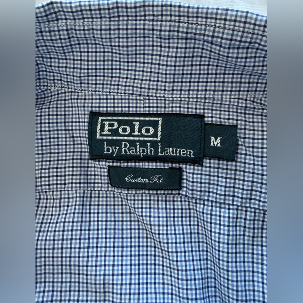 Ralph Lauren Polo Custom Fit 100% Cotton Men's Plaid Shirt size Medium - Picture 2 of 8